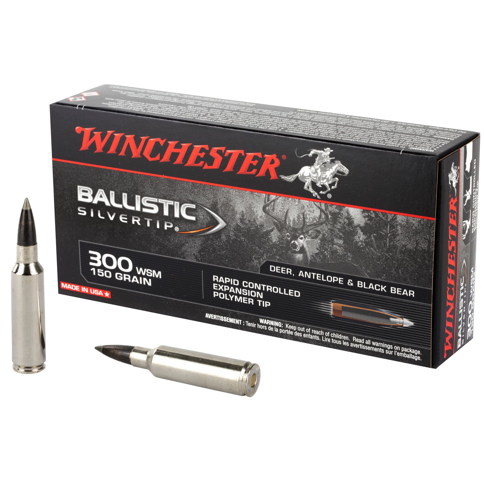 Winchester Ballistic Silvertip .300 WSM 150 gr PolyTip ammo