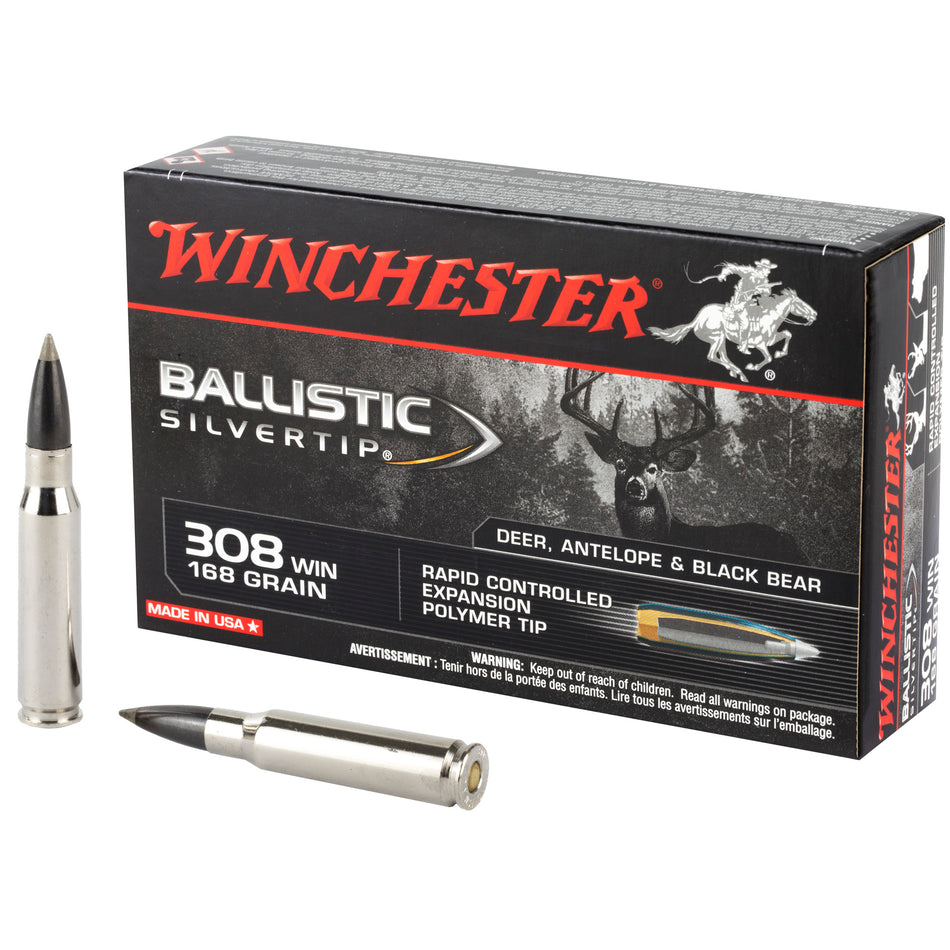 Winchester Ballistic Silvertip Rifle Ammo 308 Win. 168 gr. Ballistic Silvertip 20 rd.