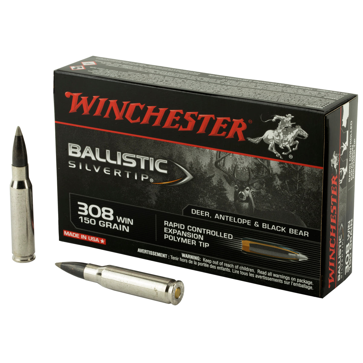 Winchester Ballistic Silvertip .308 Win / 7.62x51mm 150 gr PolyTip ammo