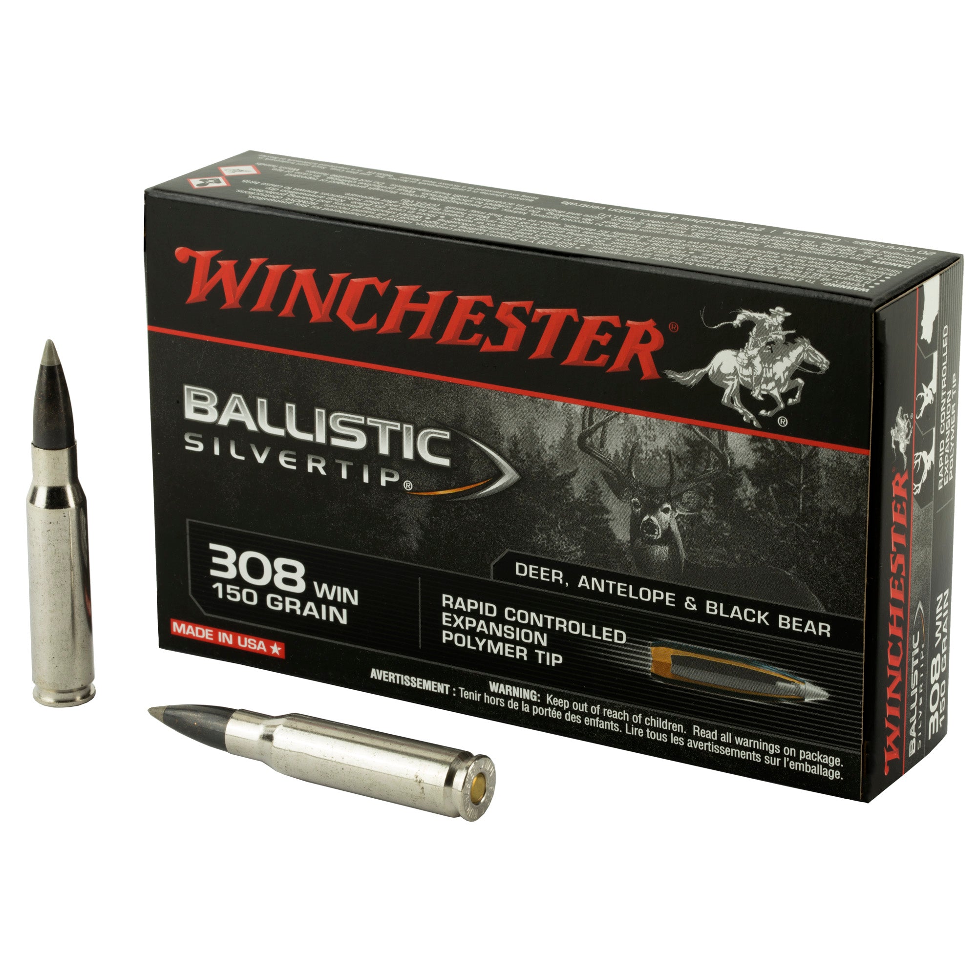 Winchester Ballistic Silvertip .308 Win / 7.62x51mm 150 gr PolyTip ammo