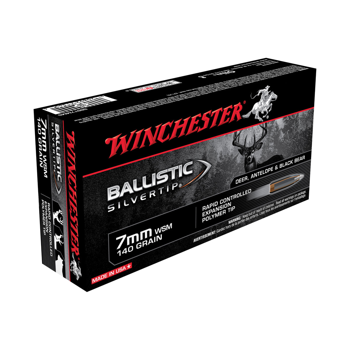 Winchester Ballistic Silvertip 7mm WSM 140 gr PolyTip ammo