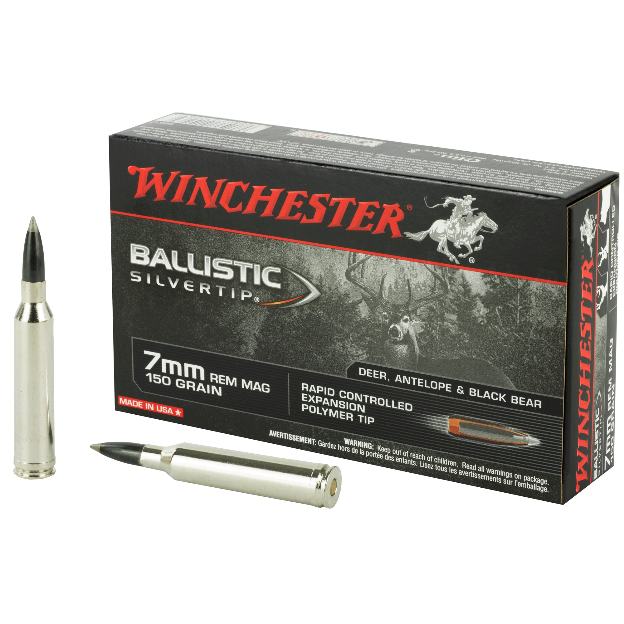 Winchester Ballistic Silvertip 7mm Remington Mag 150 gr PolyTip ammo