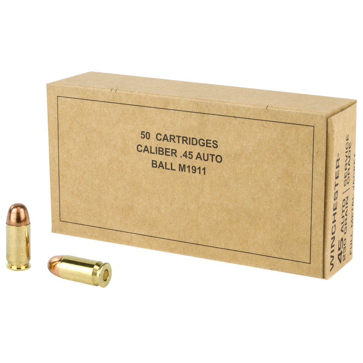 Winchester Service Grade M1911 45 ACP 230 Grain Full Metal Jacket (FMJ)