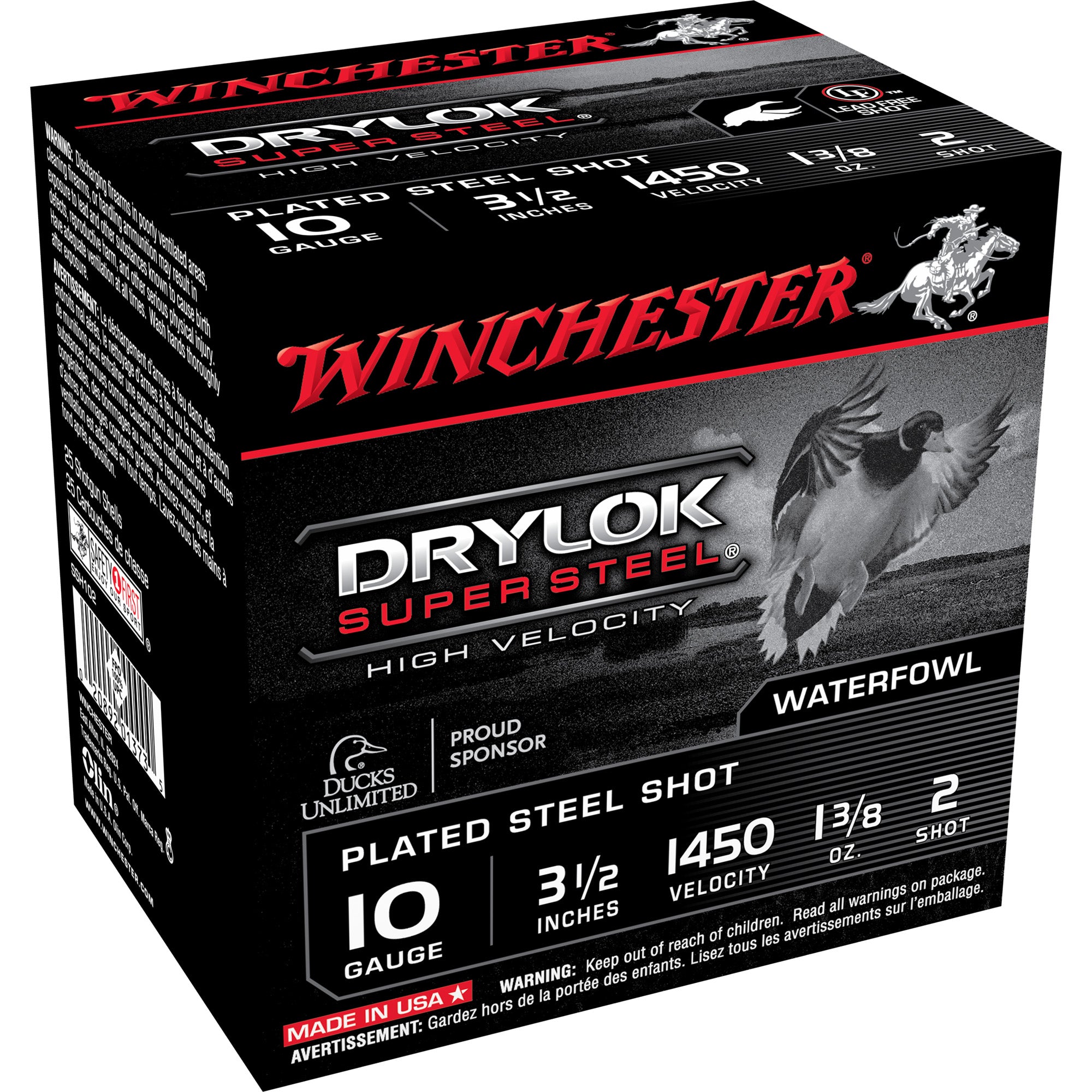 Winchester SSH102 Drylok Super Steel High Velocity 10 Gauge 3.5" 1-3/8oz 2 Shot 1450 fps