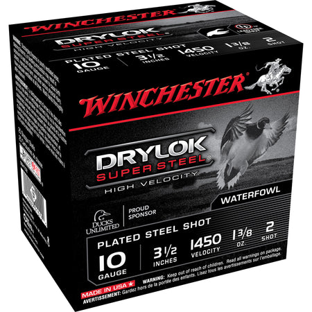 Winchester SSH102 Drylok Super Steel High Velocity 10 Gauge 3.5" 1-3/8oz 2 Shot 1450 fps