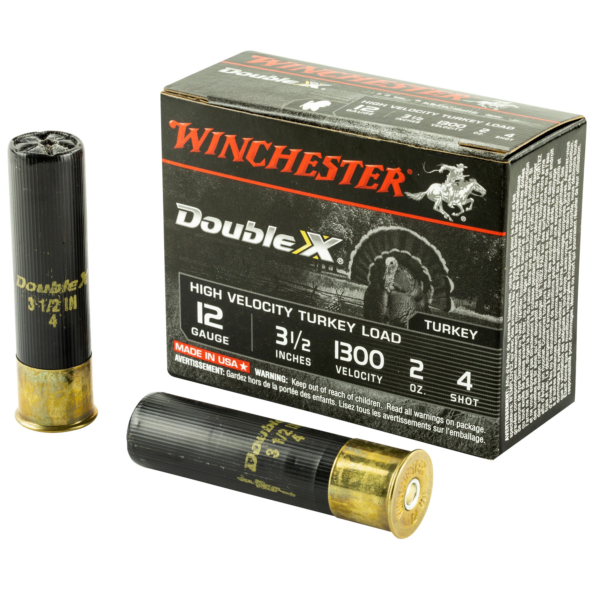 Winchester STH12354 Double X High Velocity Turkey 12 Gauge 3.5" 2oz 4 Shot 1300 fps