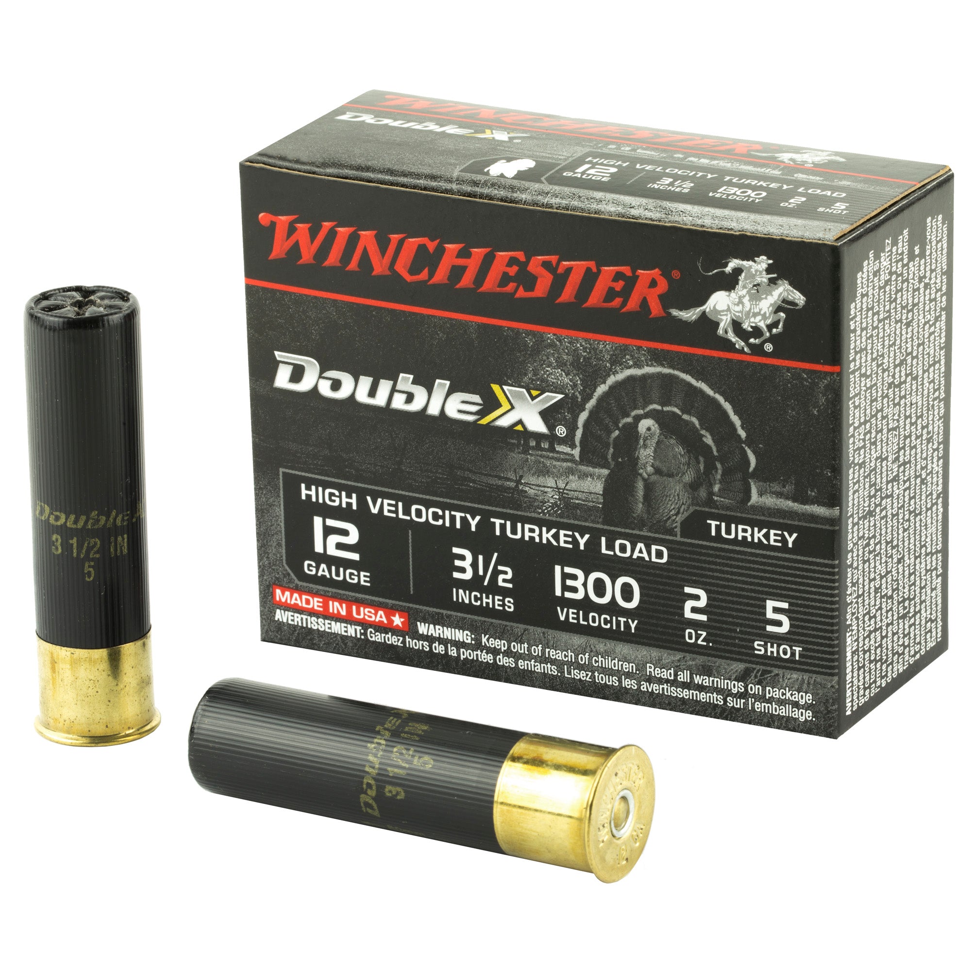 Winchester STH12355 Double X High Velocity Turkey 12 Gauge 3.5" 2oz 5 Shot 1300 fps
