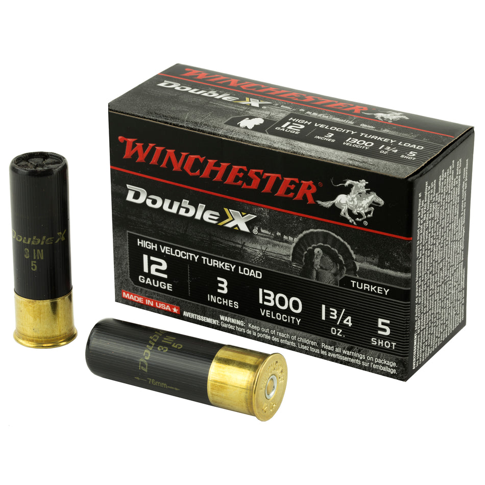 Winchester STH1235 Double X High Velocity Turkey 12 Gauge 3" 1-3/4oz 5 Shot 1300 fps