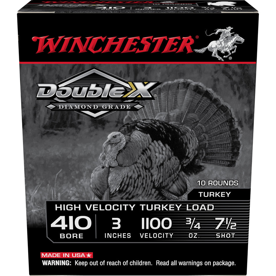 Winchester Double X High Velocity Turkey Load Diamond Grade Turkey .410 Bore 3 in / 3 in #7.5 3/4 oz
