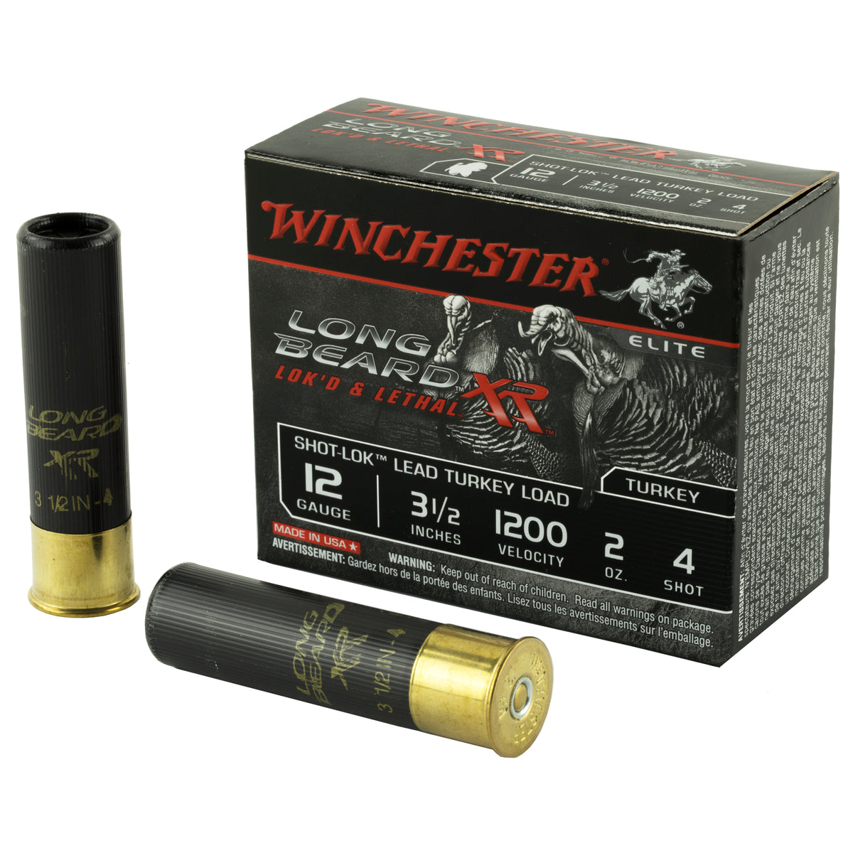 Winchester STLB12L4 Long Beard XR Shot-Lok 12 Gauge 3.5" 2oz 4 Shot 1200 fps