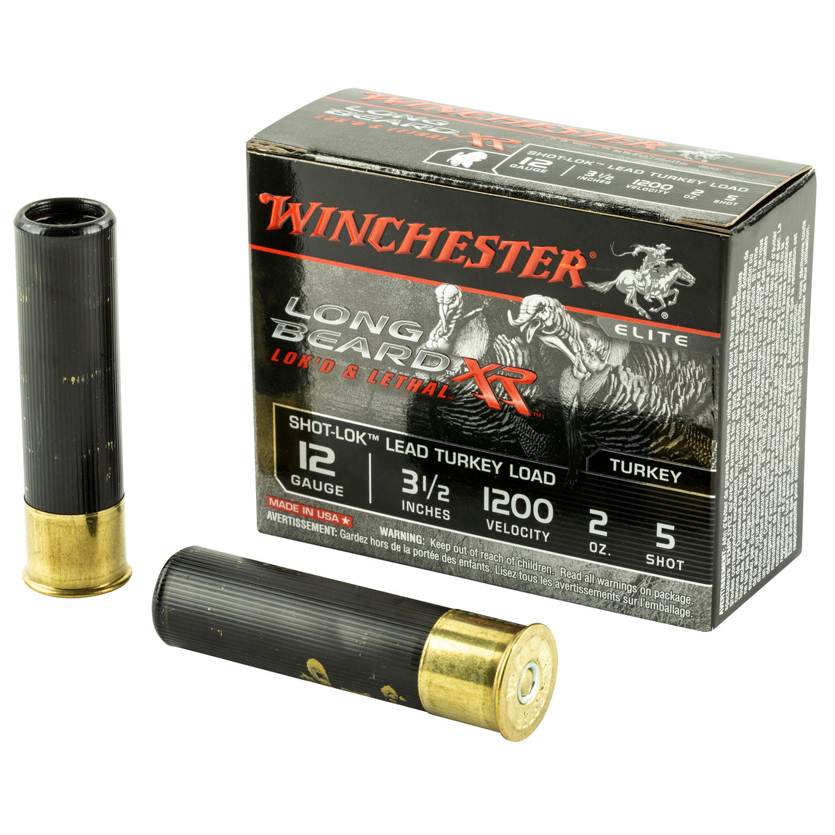 Winchester STLB12L5 Long Beard XR Shot-Lok 12 Gauge 3.5" 2oz 5 Shot 1200 fps