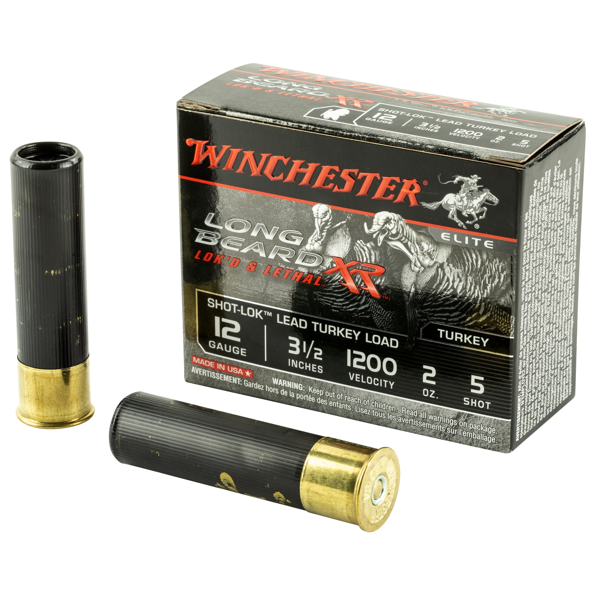 Winchester STLB12L5 Long Beard XR Shot-Lok 12 Gauge 3.5" 2oz 5 Shot 1200 fps