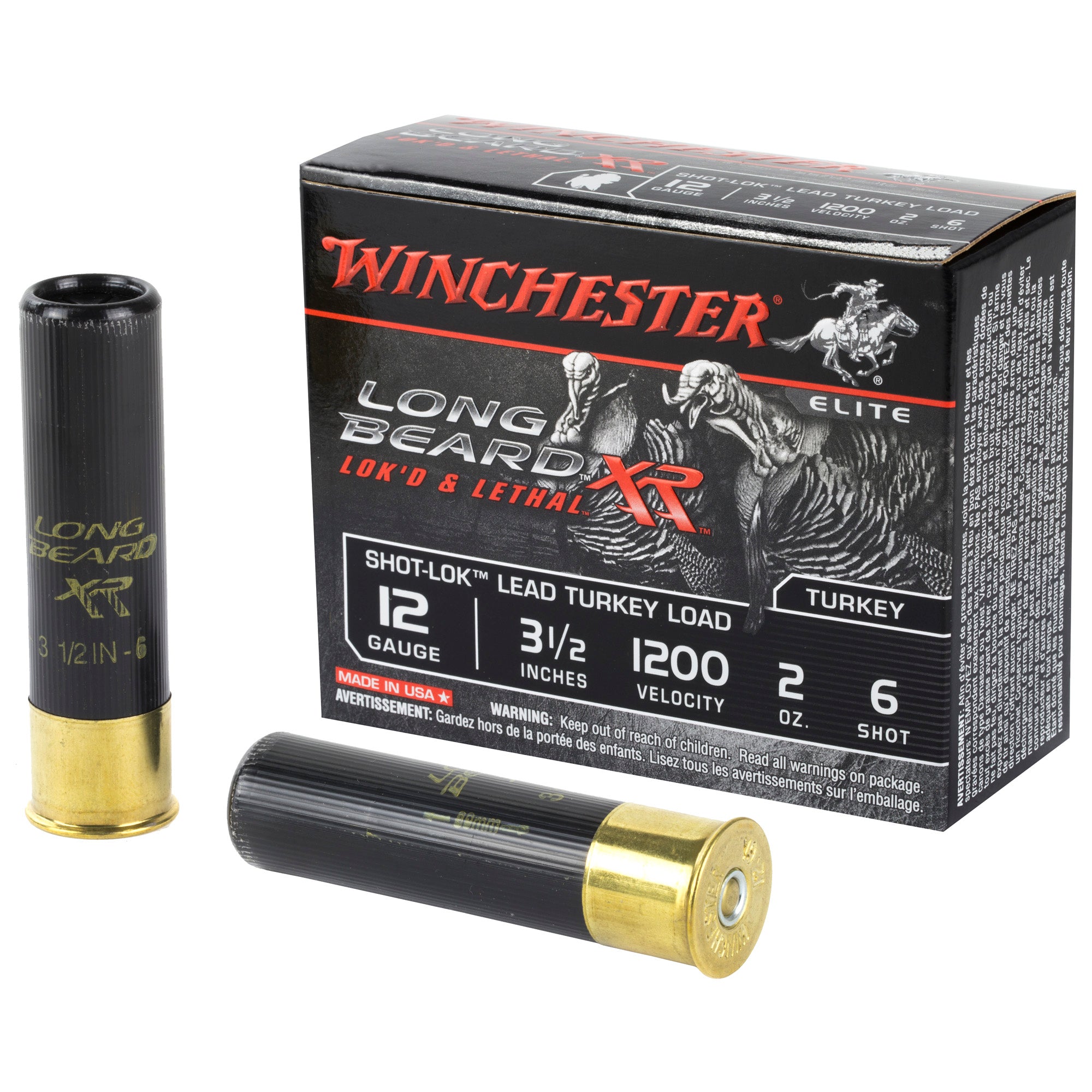 Winchester STLB12L6 Long Beard XR Shot-Lok 12 Gauge 3.5" 2oz 6 Shot 1200 fps