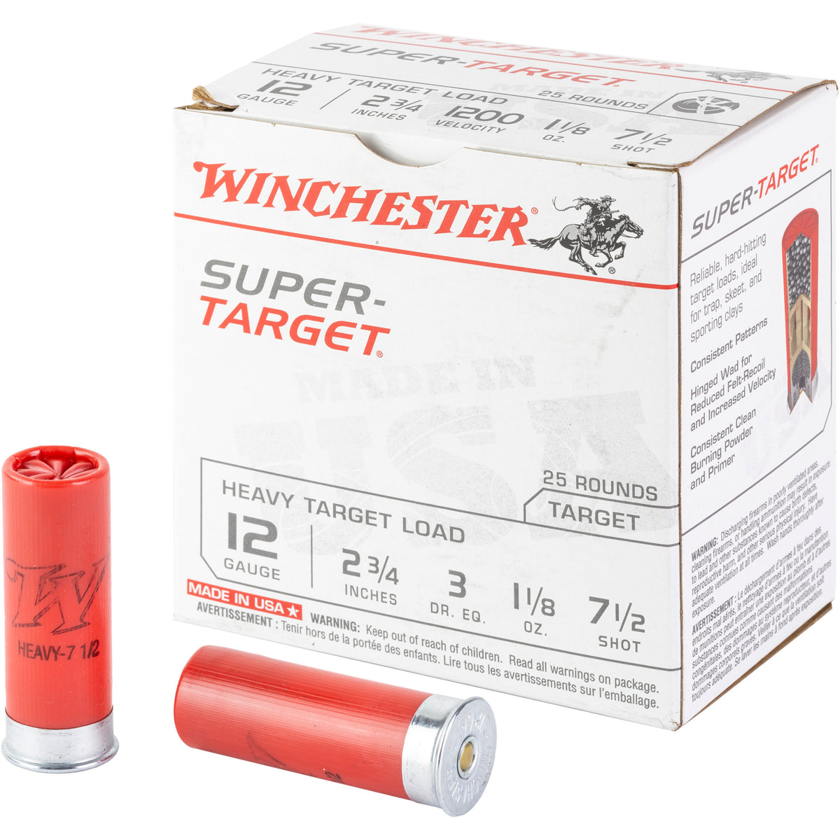 Winchester Super Target Heavy Load 12 Gauge (12 ga.) 2.75 in. 1 1/8 oz. 7.5 Shot 25 rd.