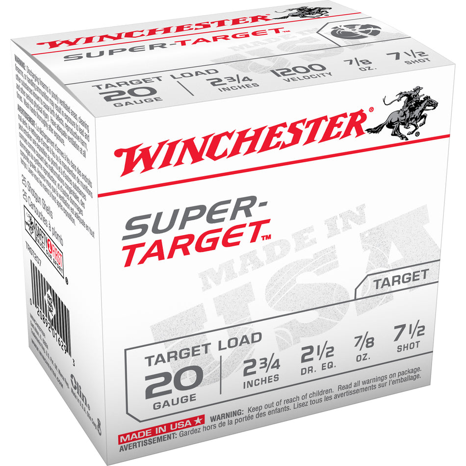 Winchester Super Target Load 20 Gauge (20 ga.) 2.75 in. 7/8 oz. 7.5 Shot 25 rd.