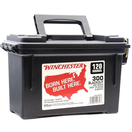Winchester BORN HERE BUILT HERE Recreational Shooting .300 AAC Blackout 200 gr FMJ ammo