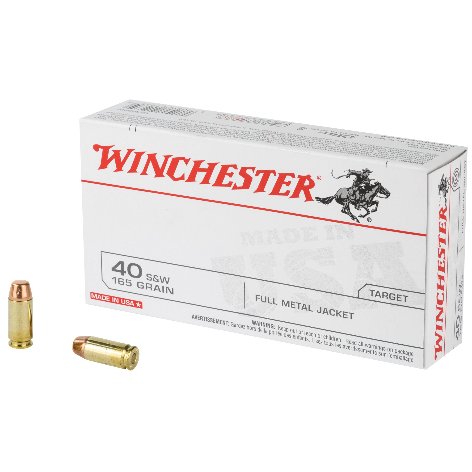 Winchester Ammo USA40SW USA 40 S&W 165 gr Full Metal Jacket (FMJ)