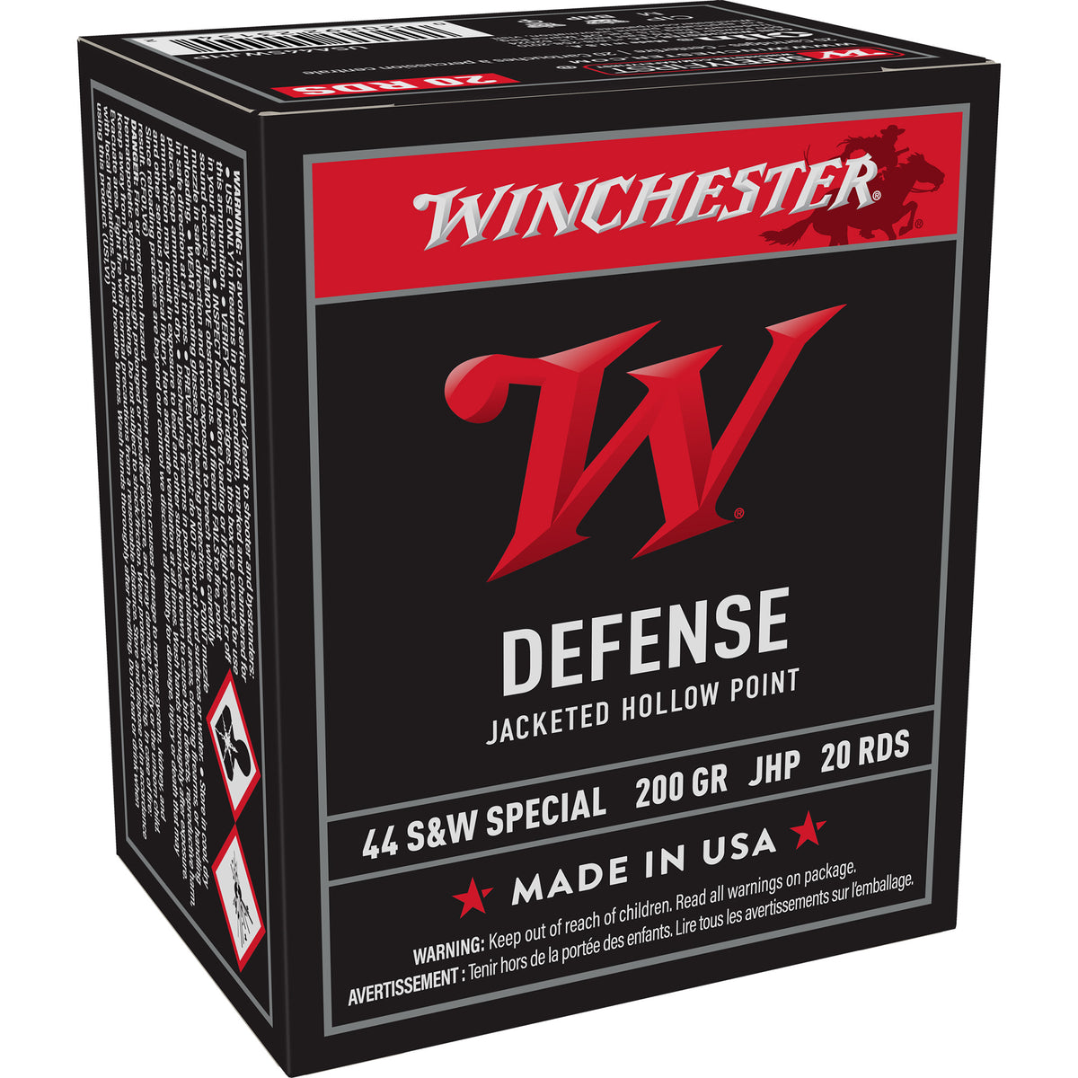 Winchester USA WHITE BOX .44 S&W Special 200 gr JHP ammo