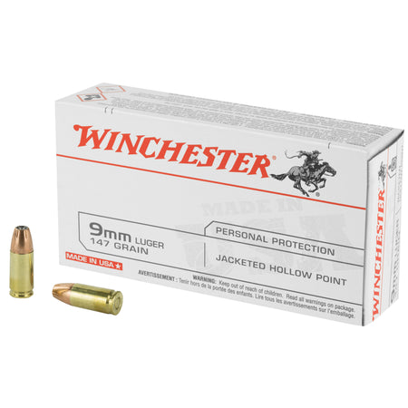 Winchester USA9JHP2 USA Jacketed Hollow Point JHP 147 Grain 9mm Luger/Parabellum