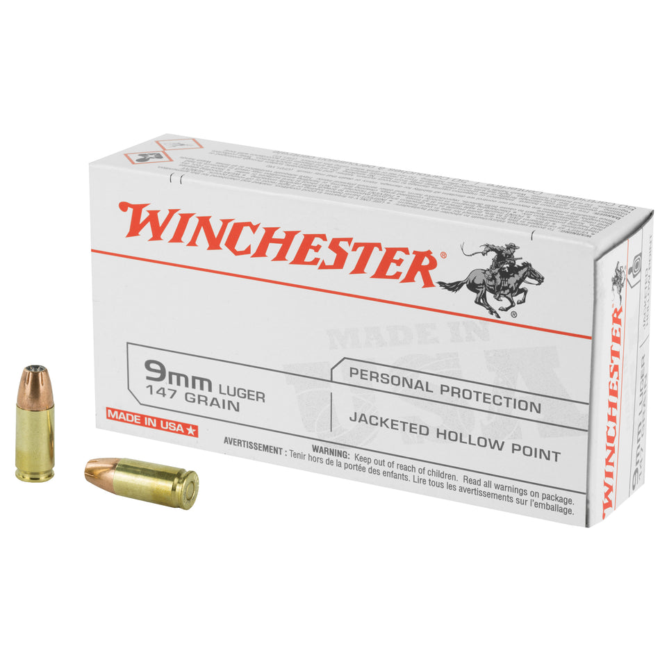 Winchester USA9JHP2 USA Jacketed Hollow Point JHP 147 Grain 9mm Luger/Parabellum