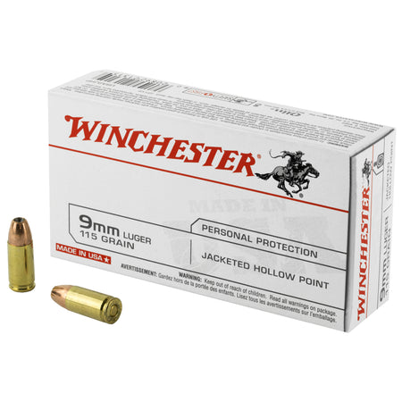 Winchester USA9JHP USA Jacketed Hollow Point JHP 115 Grain 9mm Luger/Parabellum