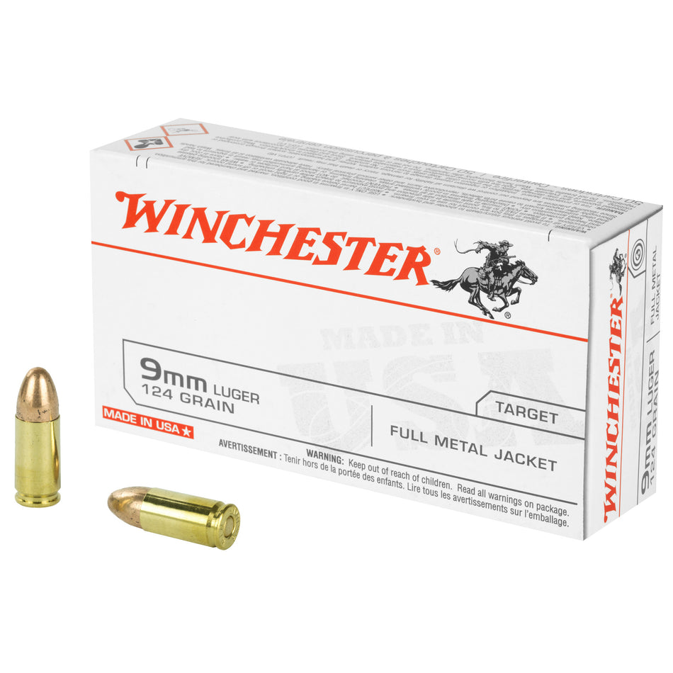 Winchester USA 9mm Luger / Parabellum 124 gr FMJ ammo