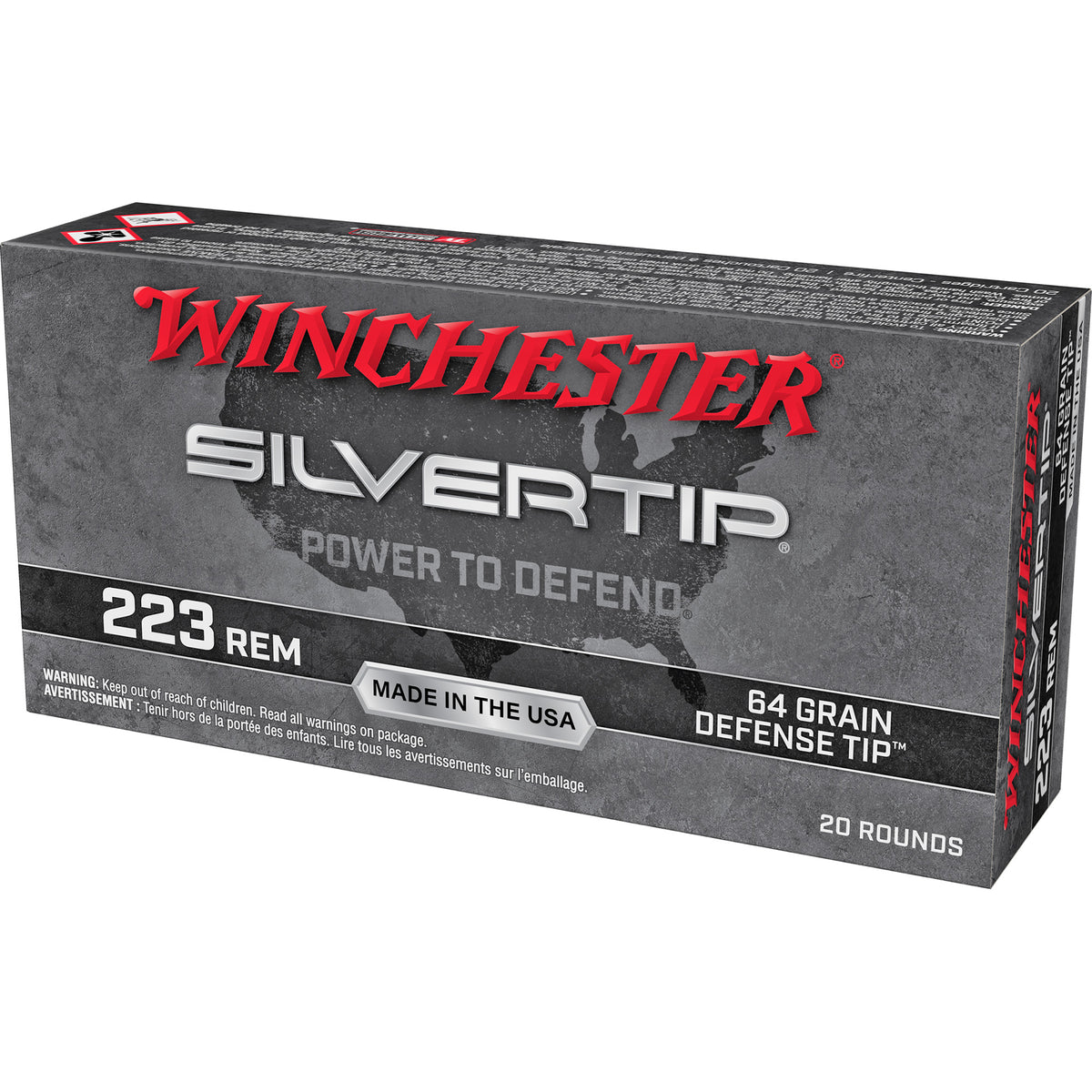 Winchester W223ST Silvertip Defense Tip  64 Grain .223 Remington