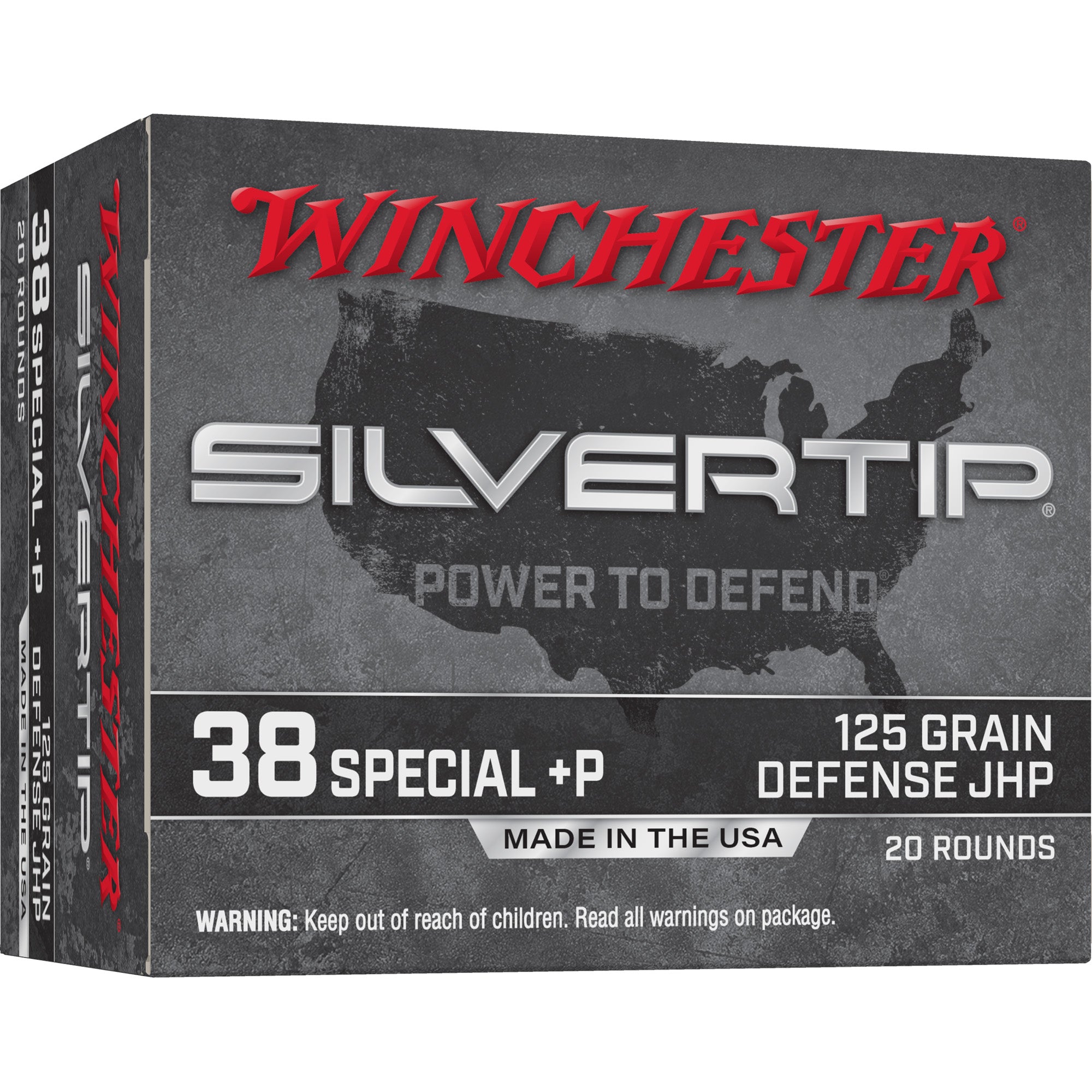 Winchester W38PST  +P Silvertip Jacket Hollow Point  125 Grain .38 Special