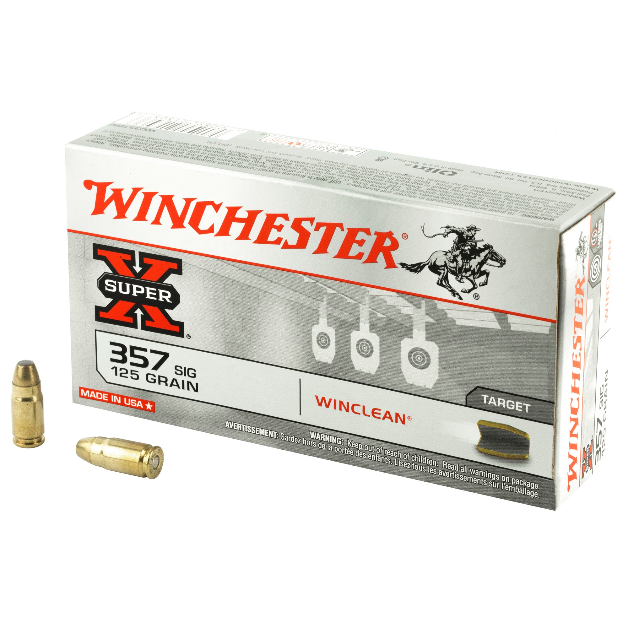 Winchester Super X .357 Sig 125 gr JSP ammo