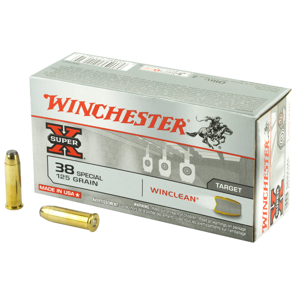 Winchester WC381 Super-X Jacketed Flat Point WinClean Winclean Brass Enclosed Base  125 Grain .38 Special