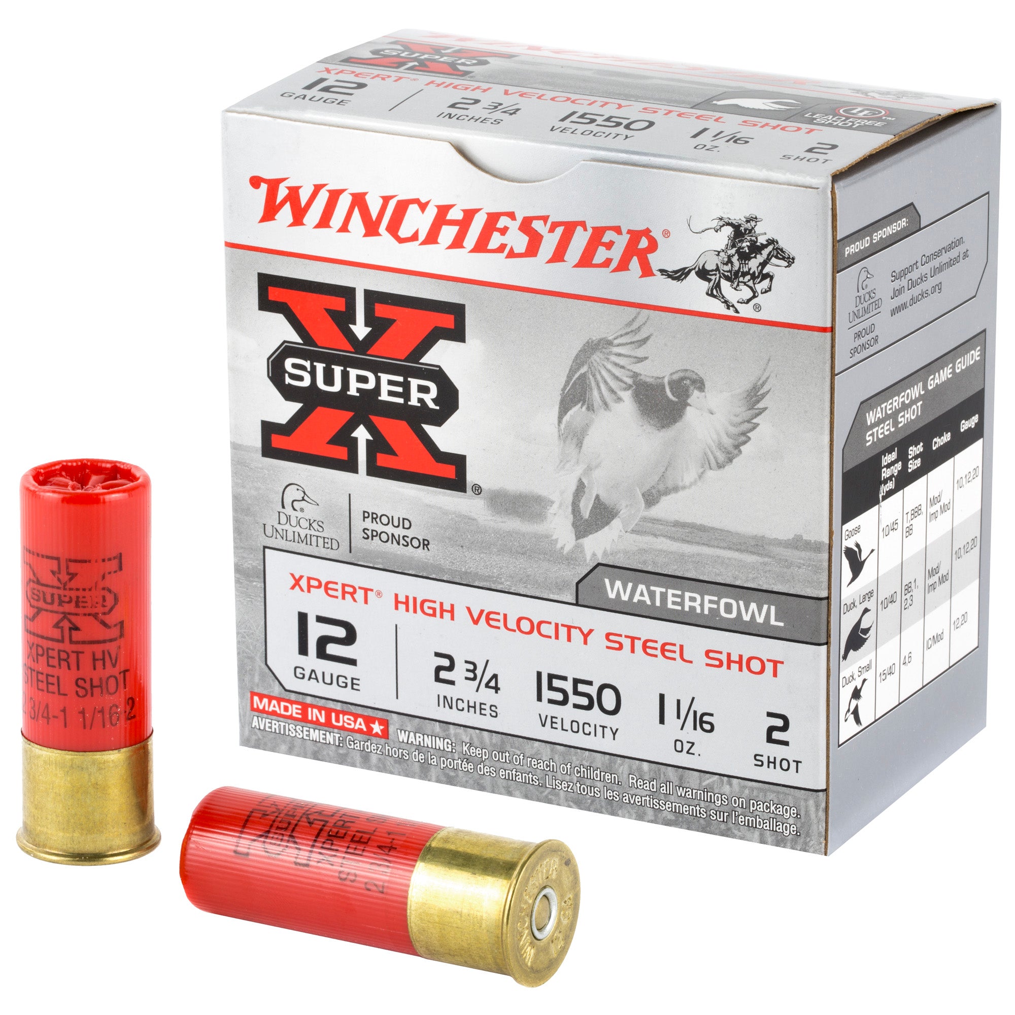 Winchester WEX122 Super X Xpert 12 Gauge 2.75" 1-1/16oz 2 Shot 1550 fps