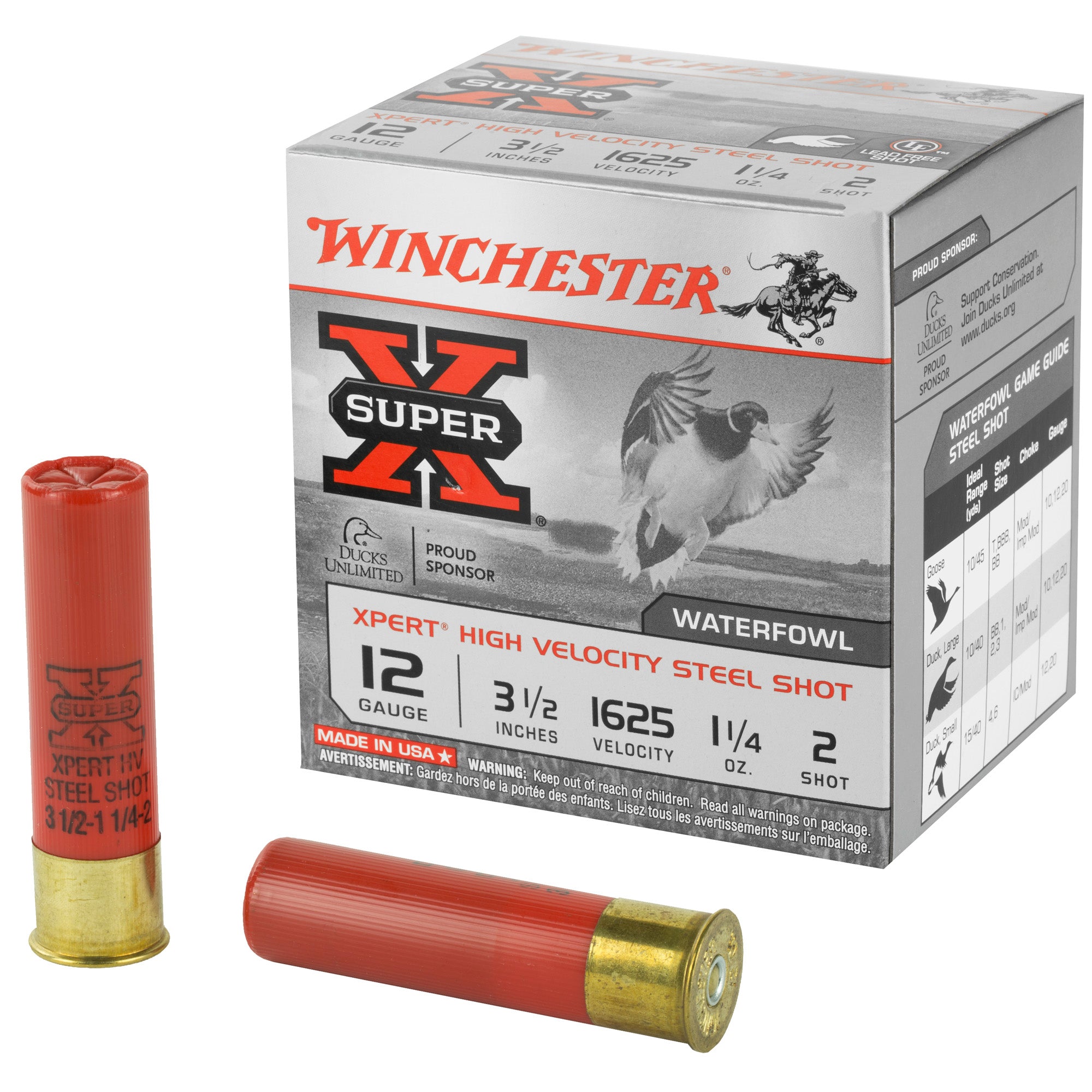 Winchester XPERT STEEL HIgh Velocity Lead Free 12 Gauge 3.5 in / 3.5 in #2 1-1/4 oz