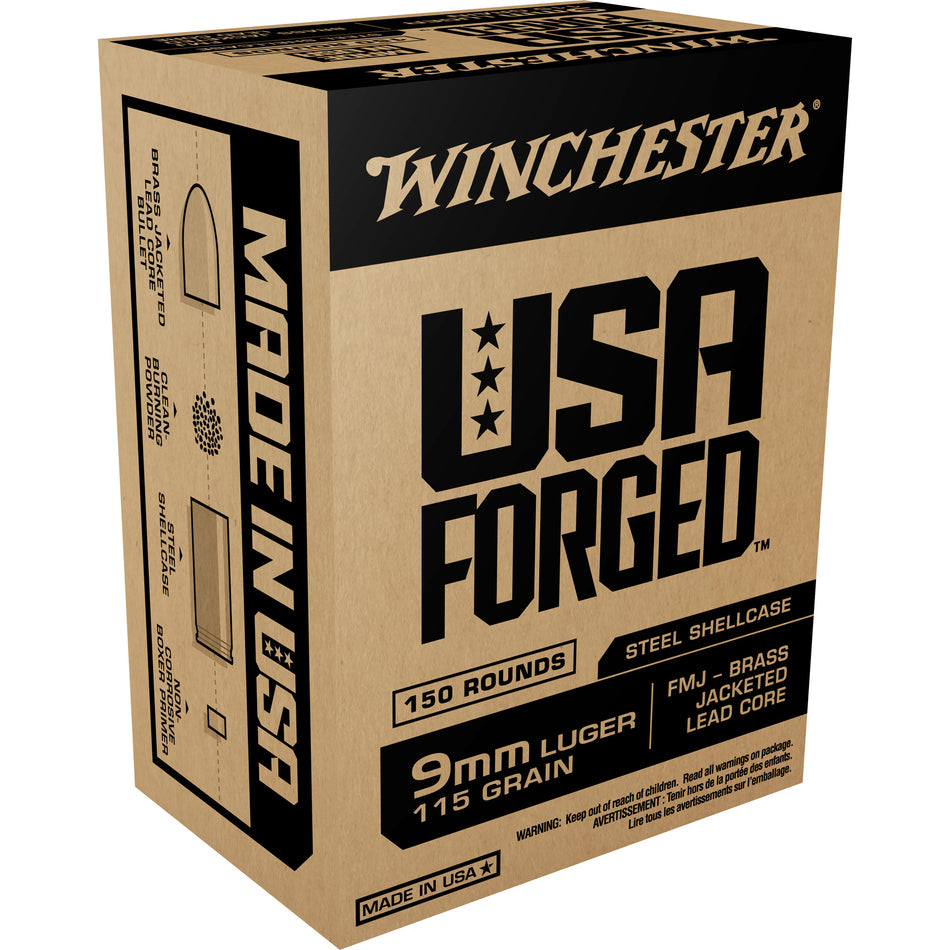 Winchester USA Forged 9mm Luger / Parabellum 115 gr FMJ ammo