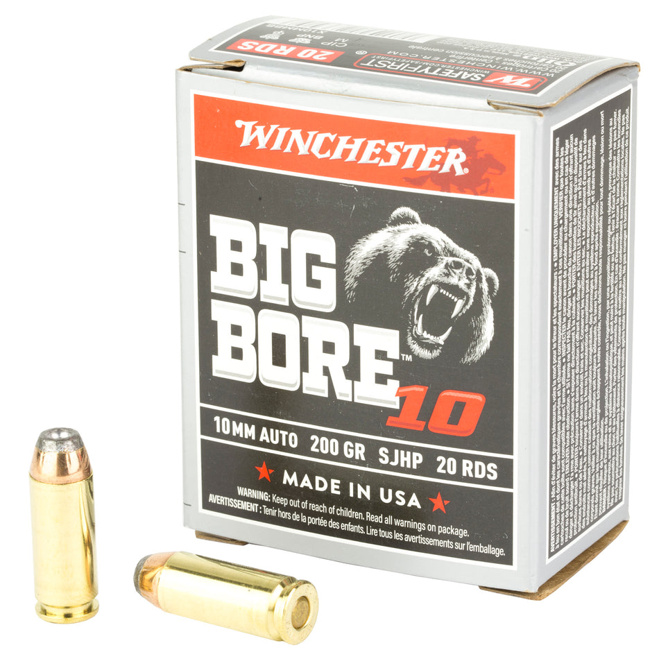 Winchester X10MMBB Big Bore Semi Jacketed Hollow Point HP 200 Grain 10mm Auto