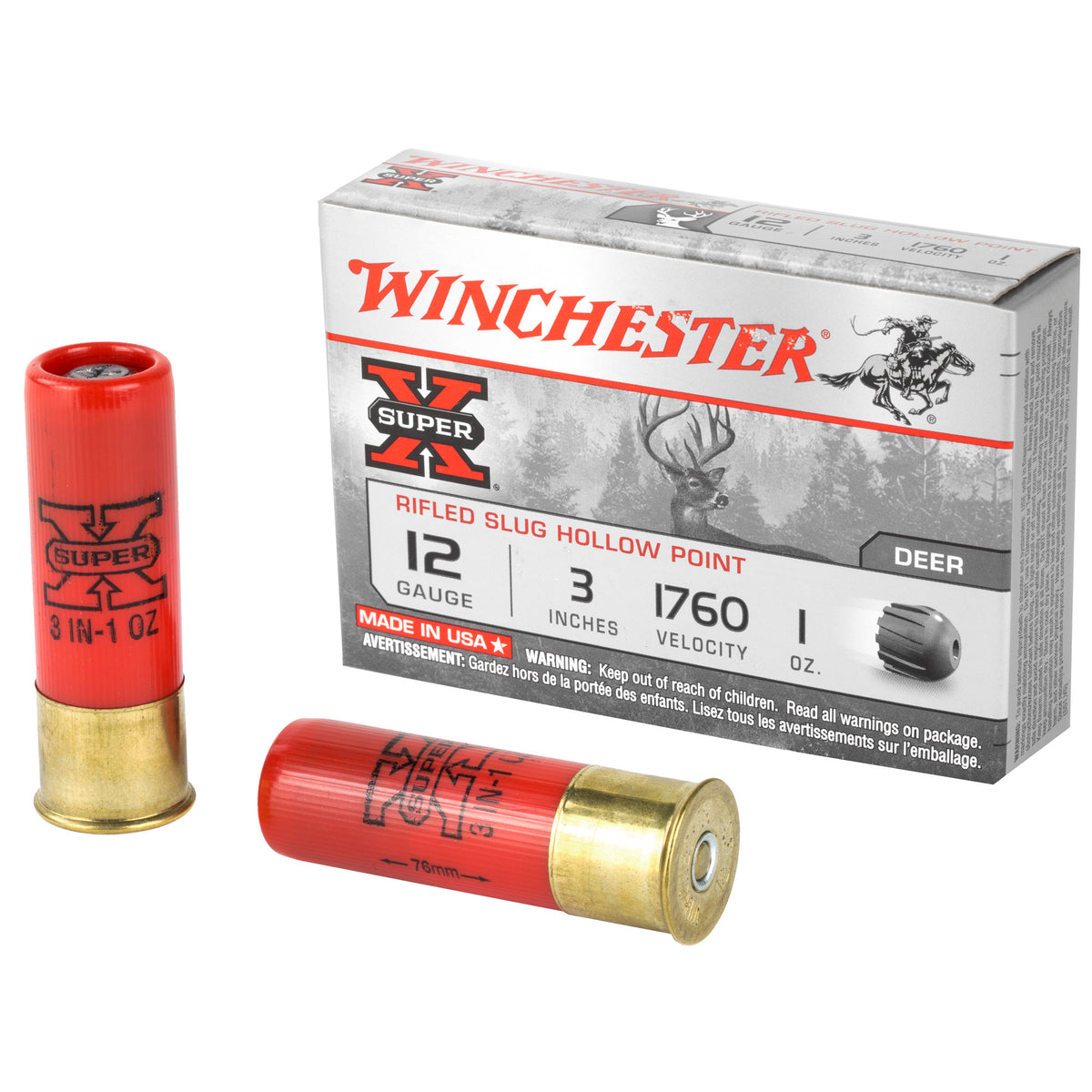 Winchester Super-X Hollow Point Rifled Slug 12 Gauge 3 in / 3 in Slug 1 oz