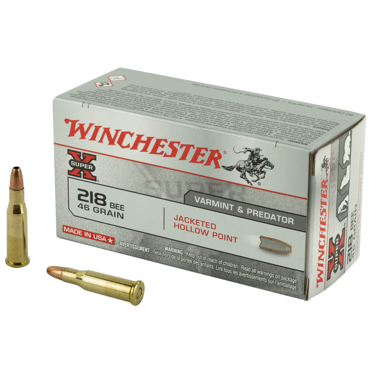 Winchester Super X .218 Bee 46 gr JHP ammo