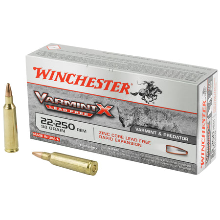 Winchester Varmint X Lead Free .22-250 Remington 38 gr CSHP ammo