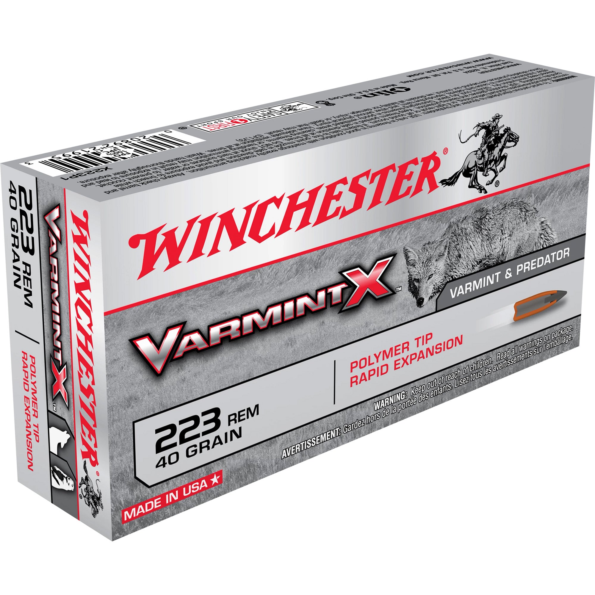 Winchester X223P Varmint X Polymer Tip PT 55 Grain .223 Remington