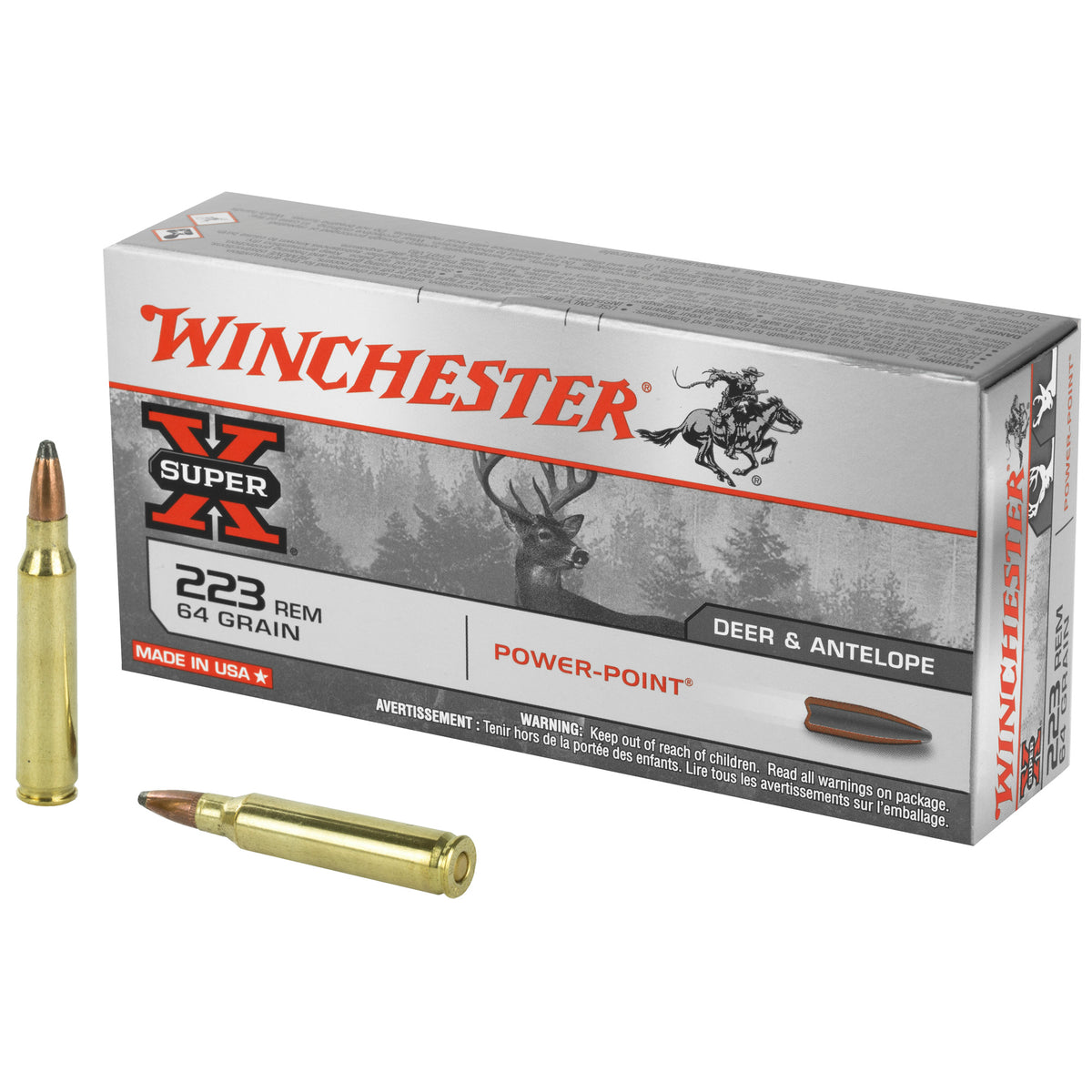 Winchester Super-X .223 Remington 64 gr JSP ammo