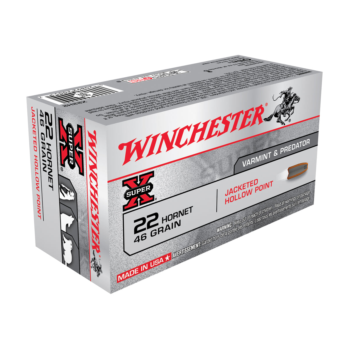 Winchester Super-X .22 Hornet 46 gr JHP ammo