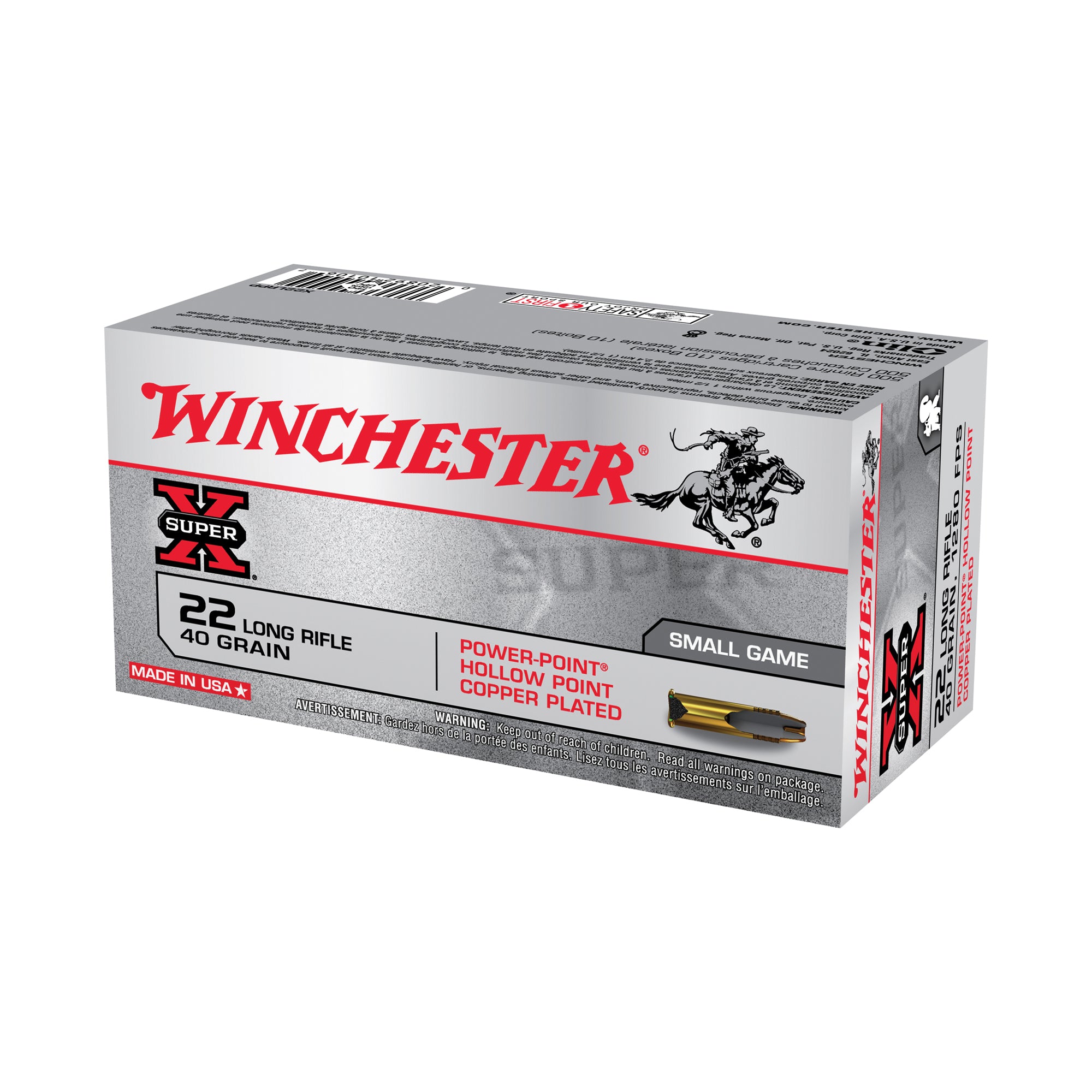 Winchester SUPER-X .22 Long Rifle 40 gr JSP ammo