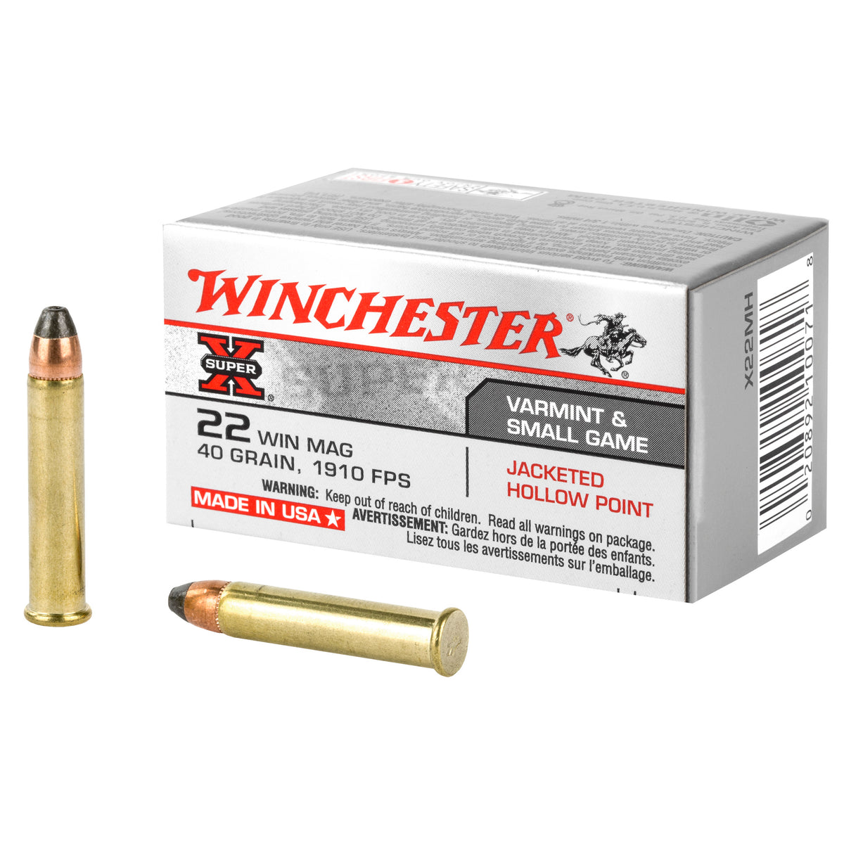Winchester .22 Mag Rimfire Super-X 40gr JHP Ammo