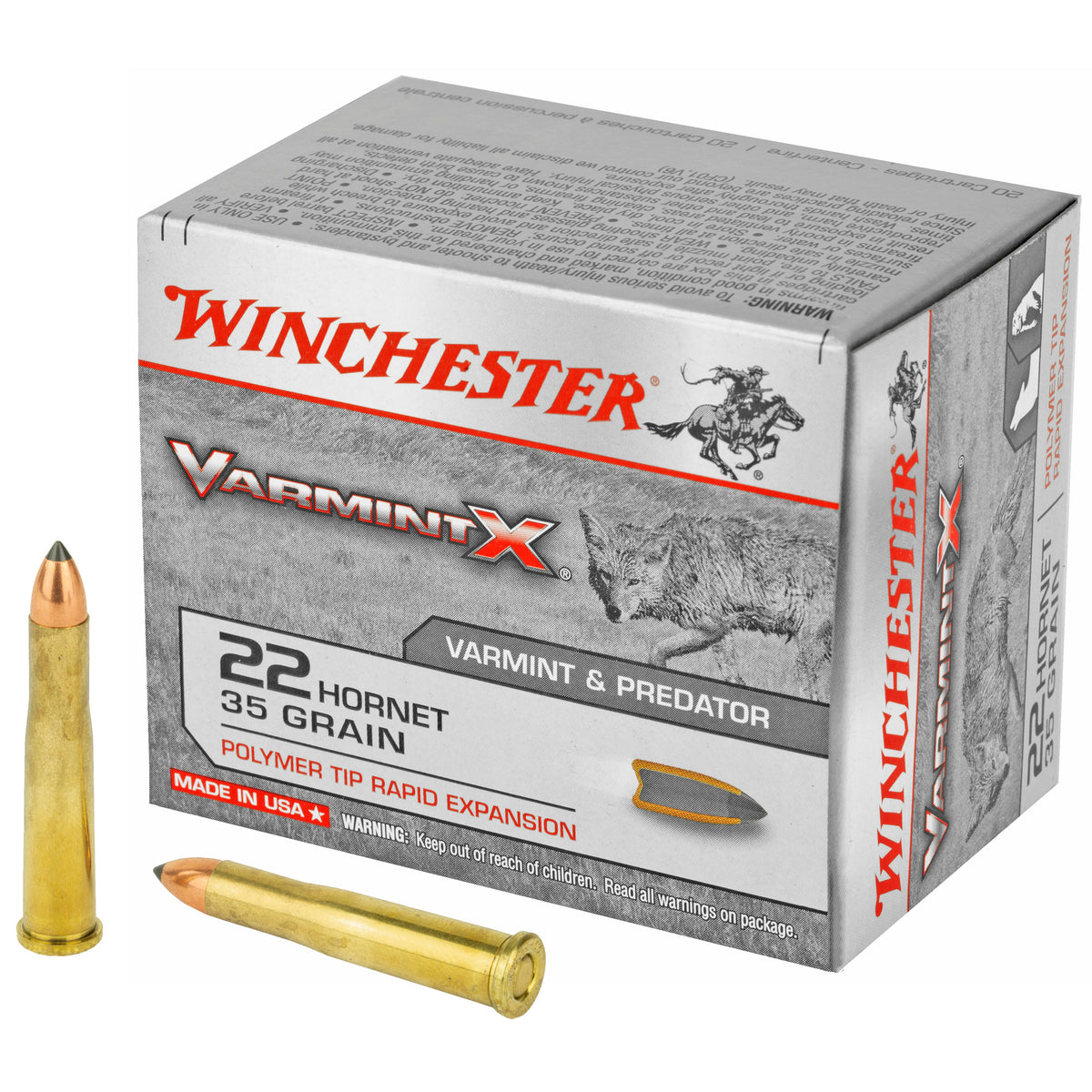 Winchester Varmint X .22 Hornet 35 gr PolyTip ammo