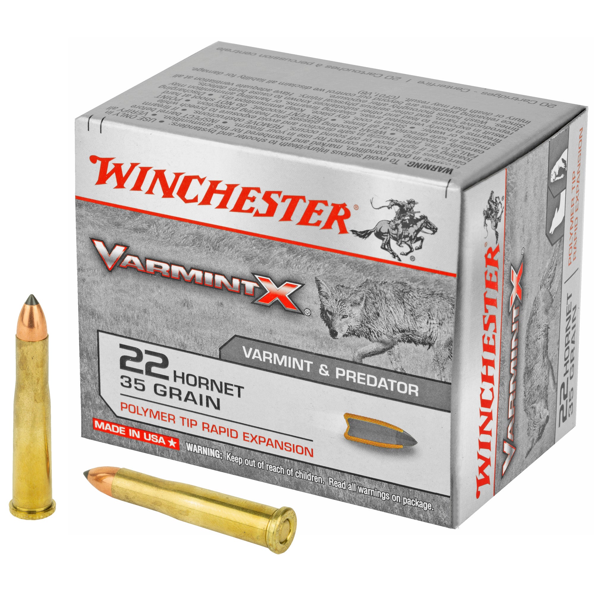 Winchester Varmint X .22 Hornet 35 gr PolyTip ammo