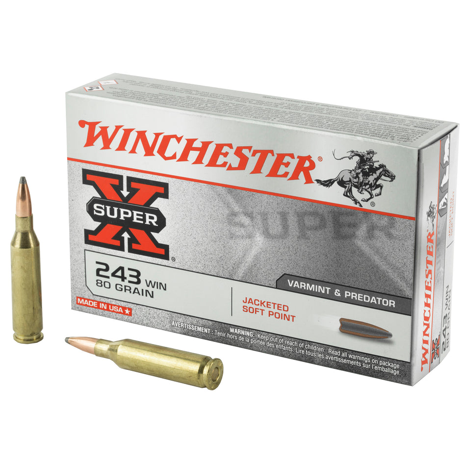 Winchester X2431 Super-X Jacketed Soft Point JSP 80 Grain .243 Winchester