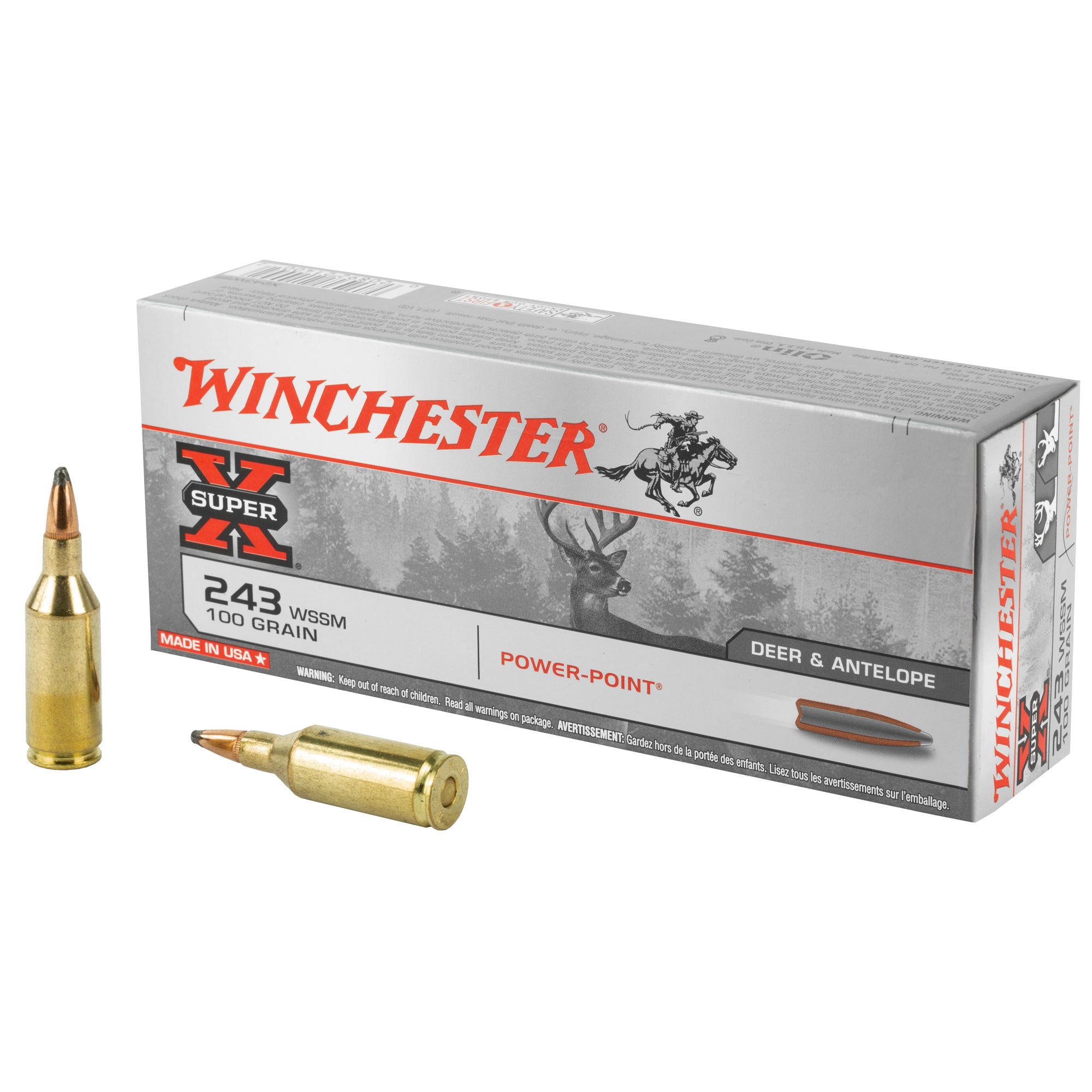 Winchester Super-X .243 WSSM 100 gr JSP ammo