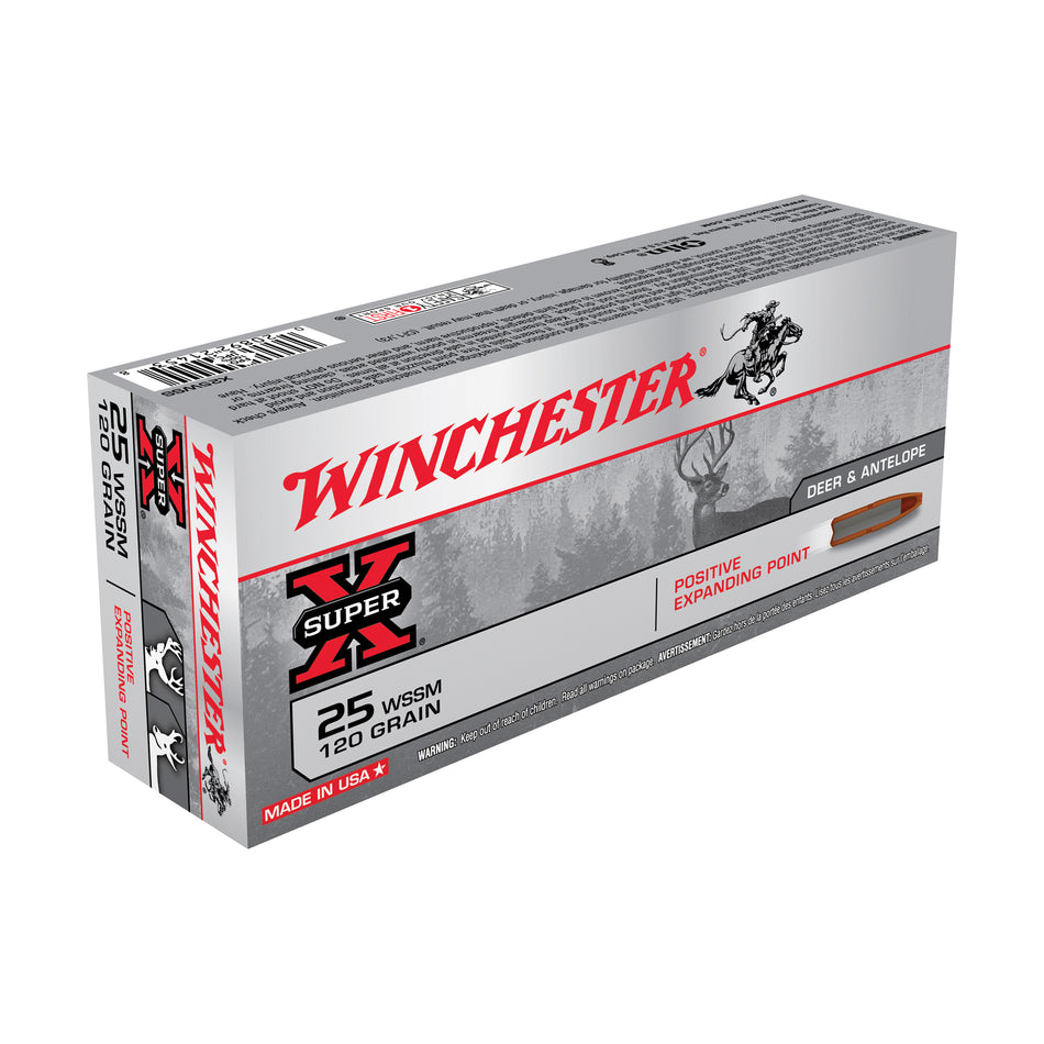 Winchester Super-X .25 WSSM 120 gr JHP ammo