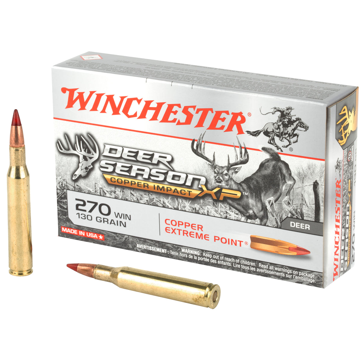 Winchester X270CLF Copper Impact Copper Extreme Point Lead-Free  130 Grain .270 Winchester