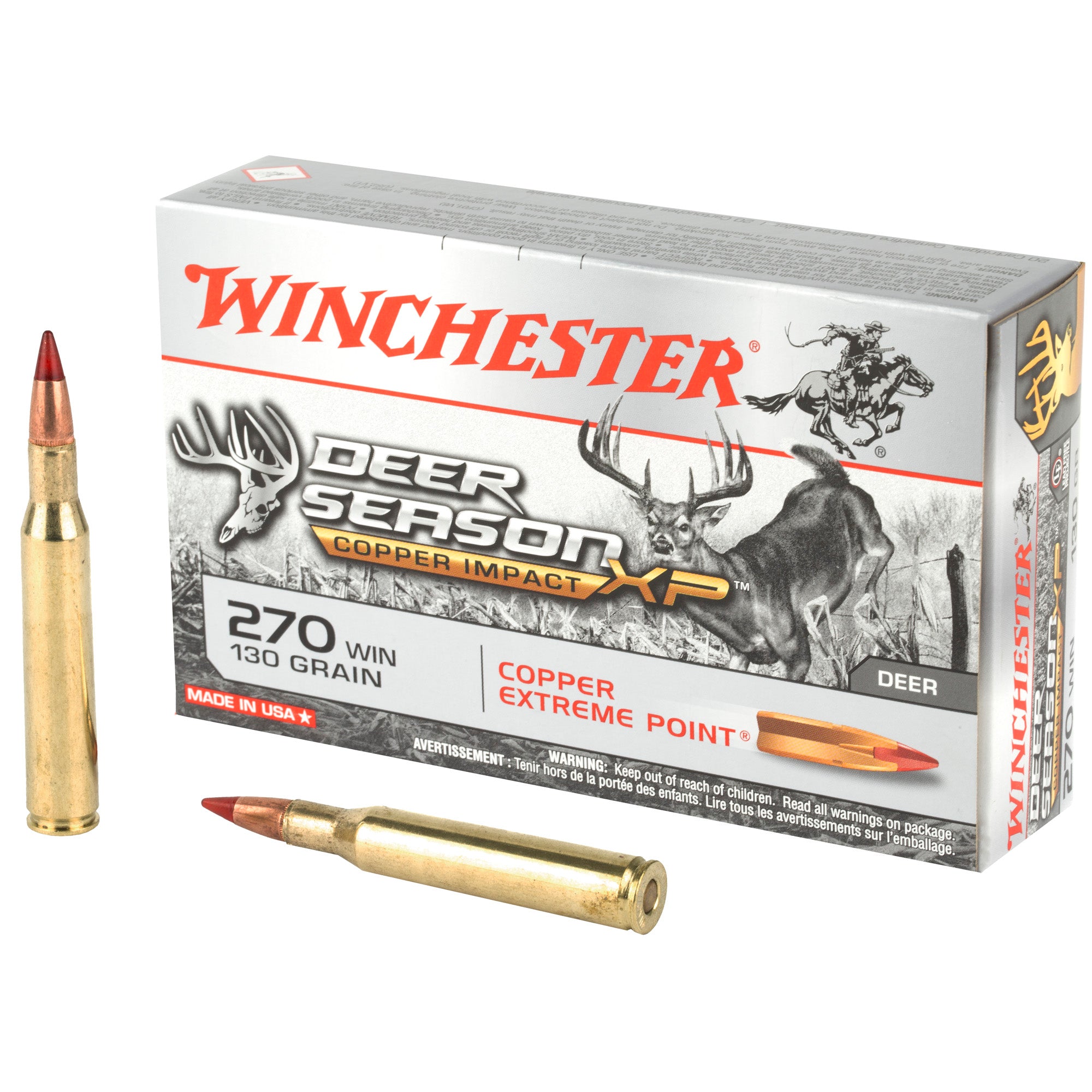 Winchester X270CLF Copper Impact Copper Extreme Point Lead-Free  130 Grain .270 Winchester