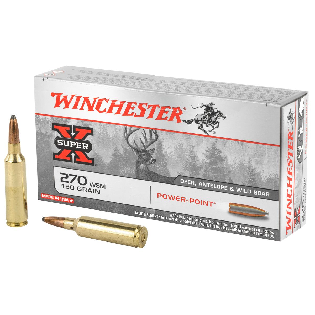 Winchester Super-X Power-Point .270 WSM 150 gr JSP ammo